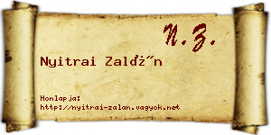 Nyitrai Zalán névjegykártya